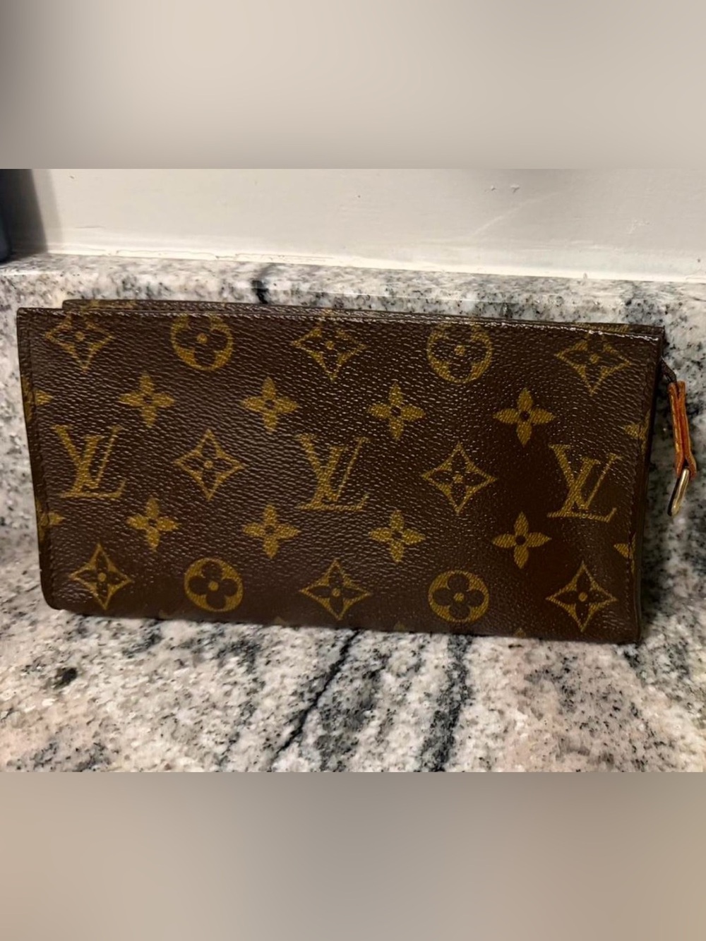 Louis Vuitton Brown Canvas Monogram Panel with Gold Print